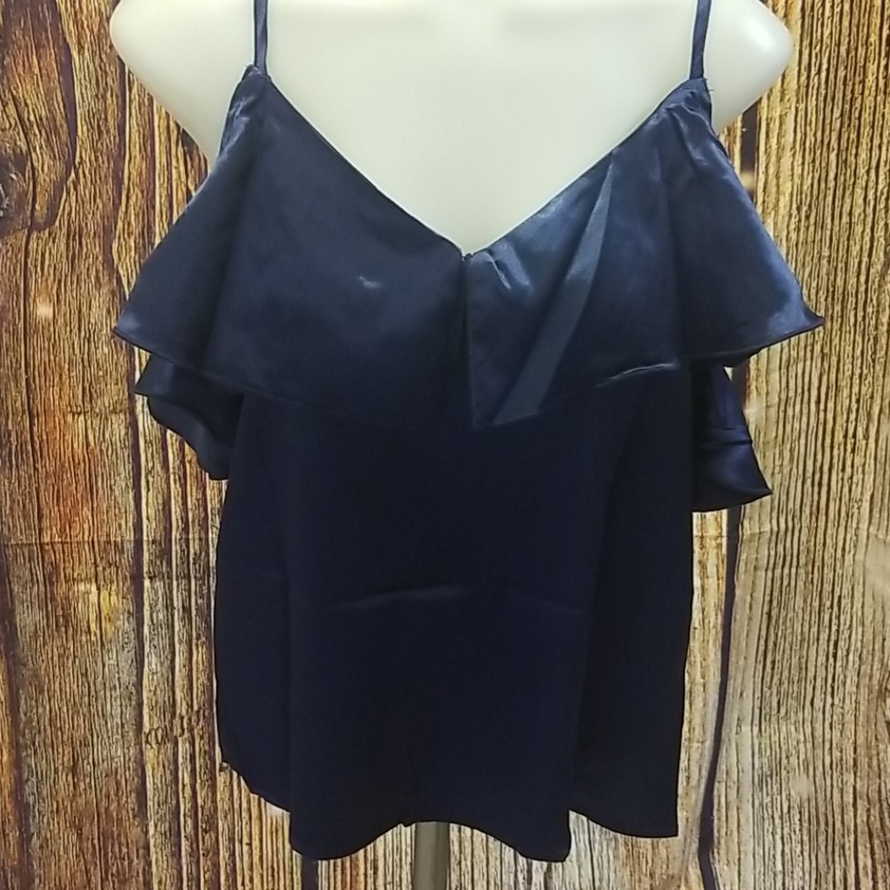 Navy Shiney Spaghetti Strap Top